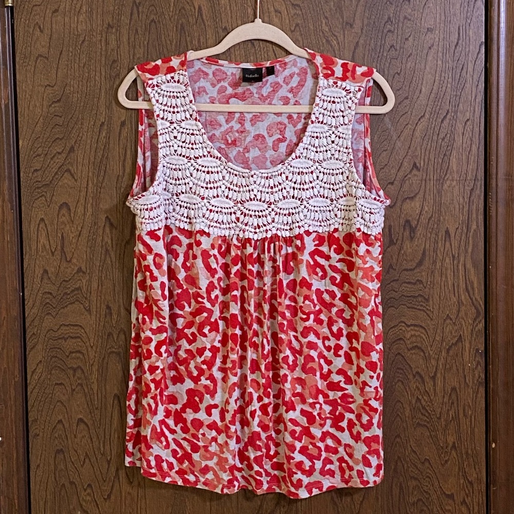 Red, Orange and White Leopard print Rafella tank